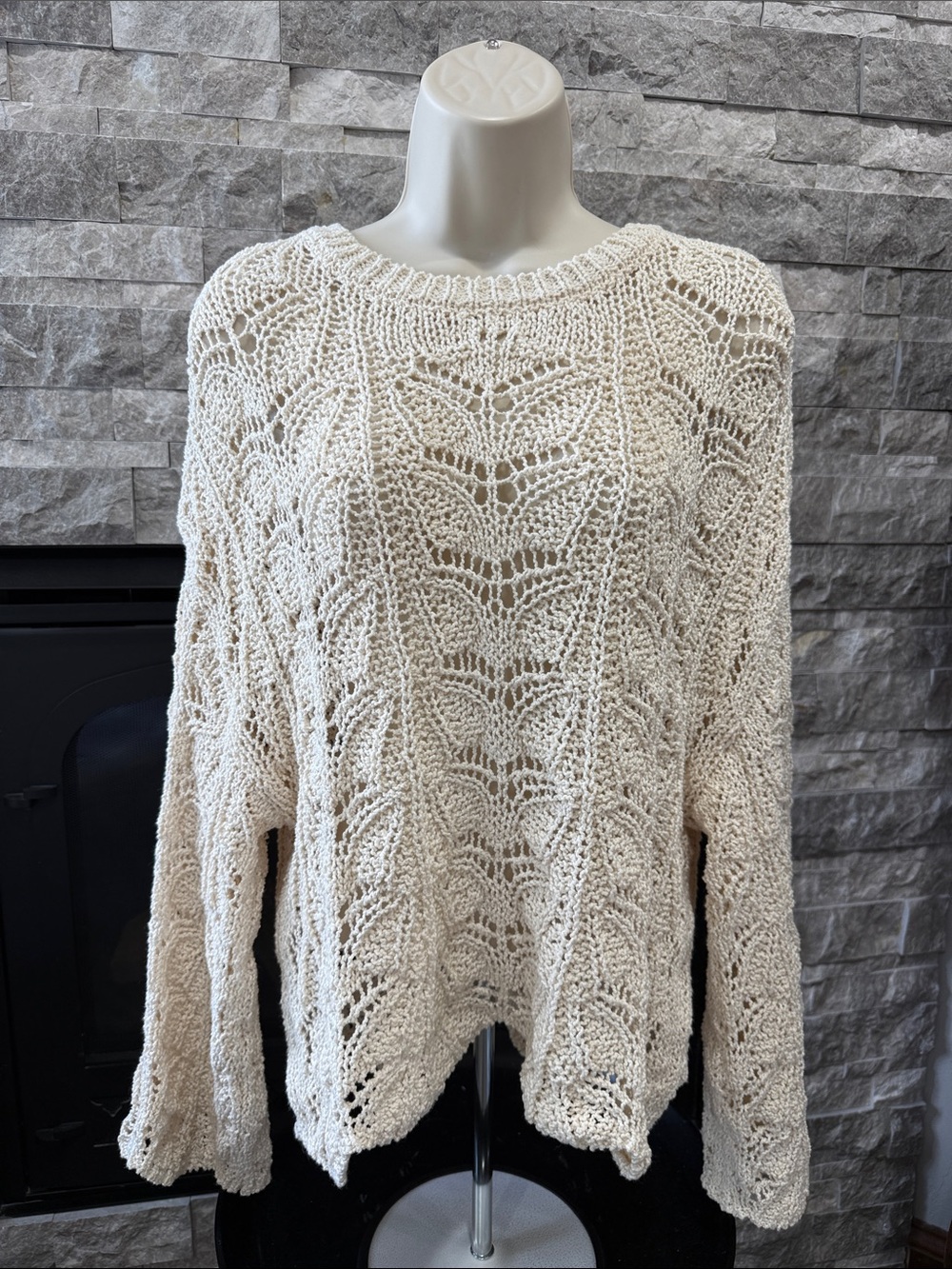 Zara Beige Textured Knit Sweater